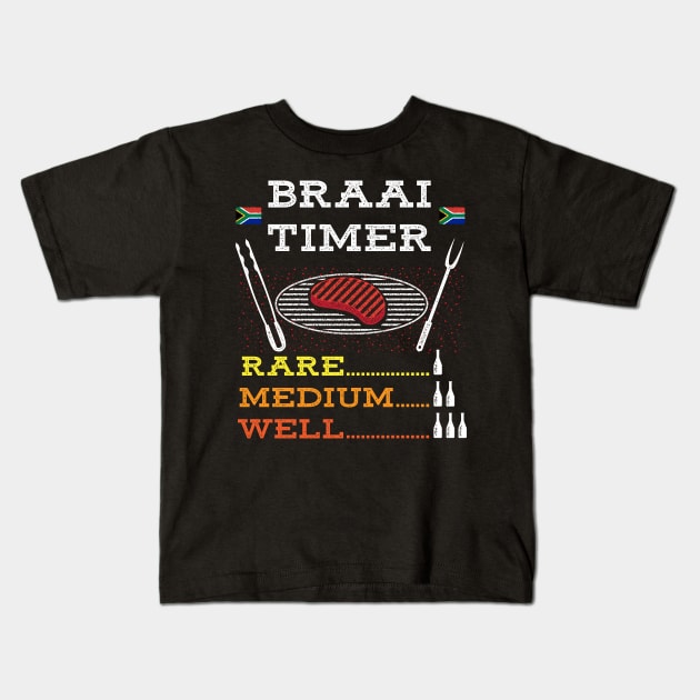 Braai Timer African BBQ Kids T-Shirt by BraaiNinja